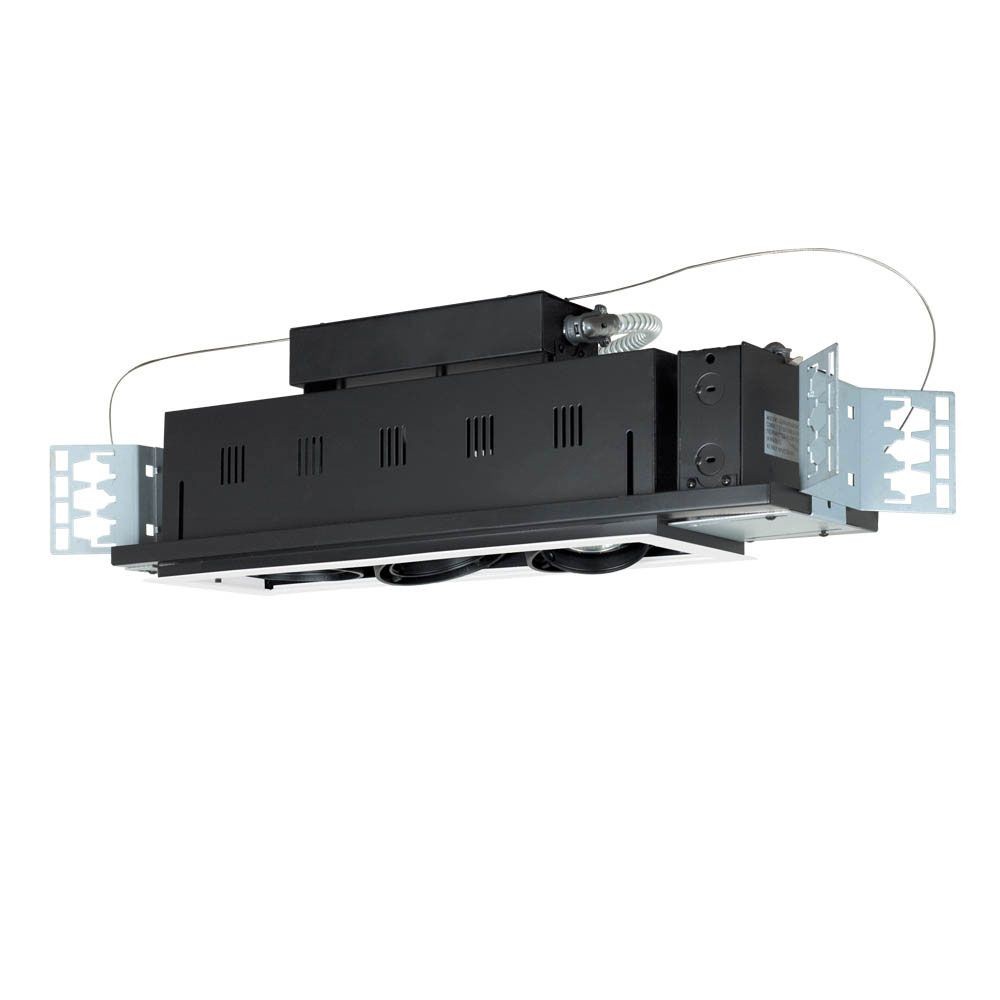 Jesco Lighting-MGP20-3SB-Three Light 50W Double Gimbal Linear Recessed Line Voltage Fixture   Silver/Black Finish