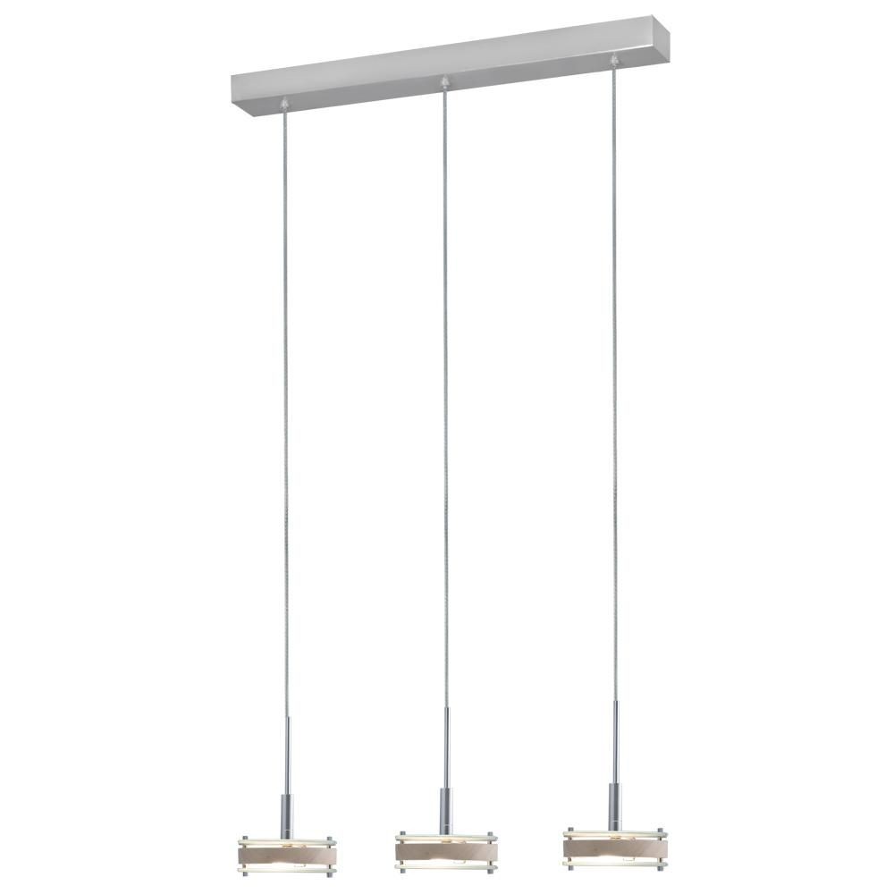 Jesco Lighting-PD302-3BI-Discus - 1.5 Inch Three Light Pendant   Satin Nickel Finish with Frosted Glass