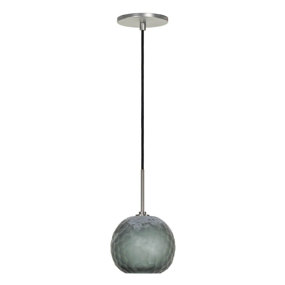 Jesco Lighting-PD409-SM/BN-One Light Line Volt Pendant with Canopy   Brushed Nickel Finish with Smoke Glass