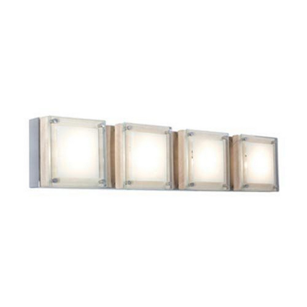 Jesco Lighting-WS306H-4BI-Quattro - Four Light Line Voltage Wall Sconce   Chrome Finish