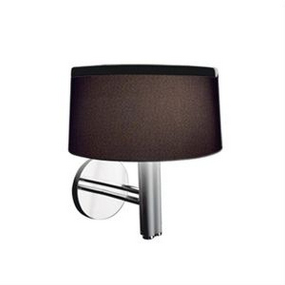 Jesco Lighting-WS618B-Leila - One Light Wall Sconce   Aluminum/Chrome Finish with Black Shade