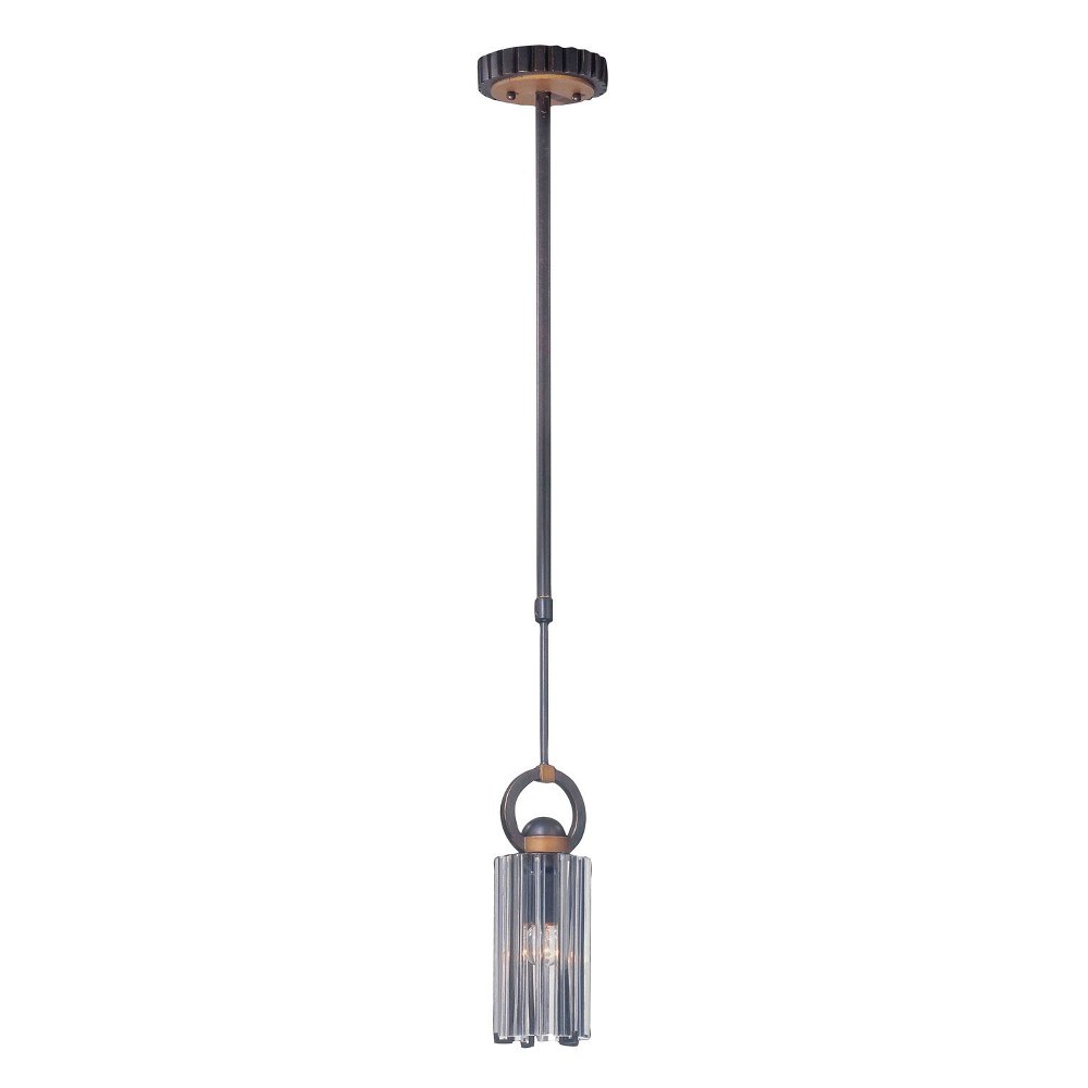 Kalco Lighting-2540GB-Foster - One Light Mini Pendant   Grecian Bronze Finish with Clear Cut Crystal