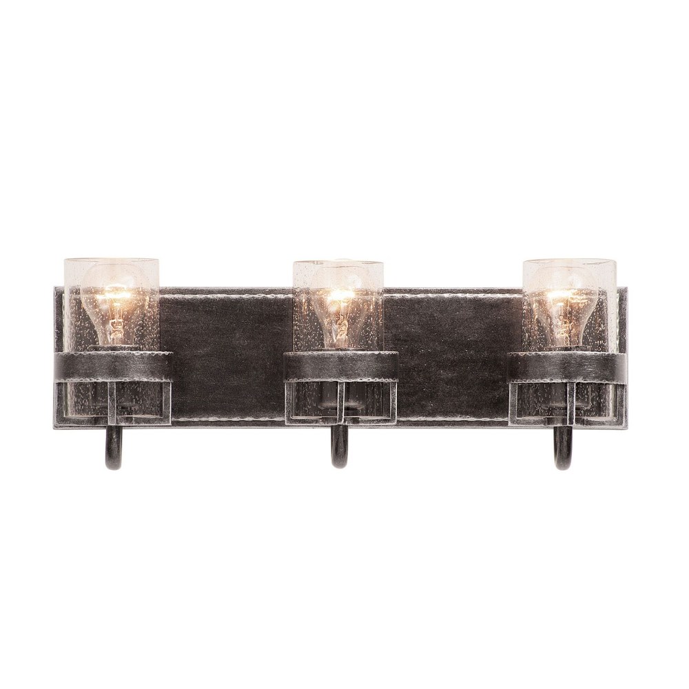 Kalco Lighting-2893VI-Bexley - Three Light Bath Vanity   Vintage Iron Finish with Clear Seeded Glass