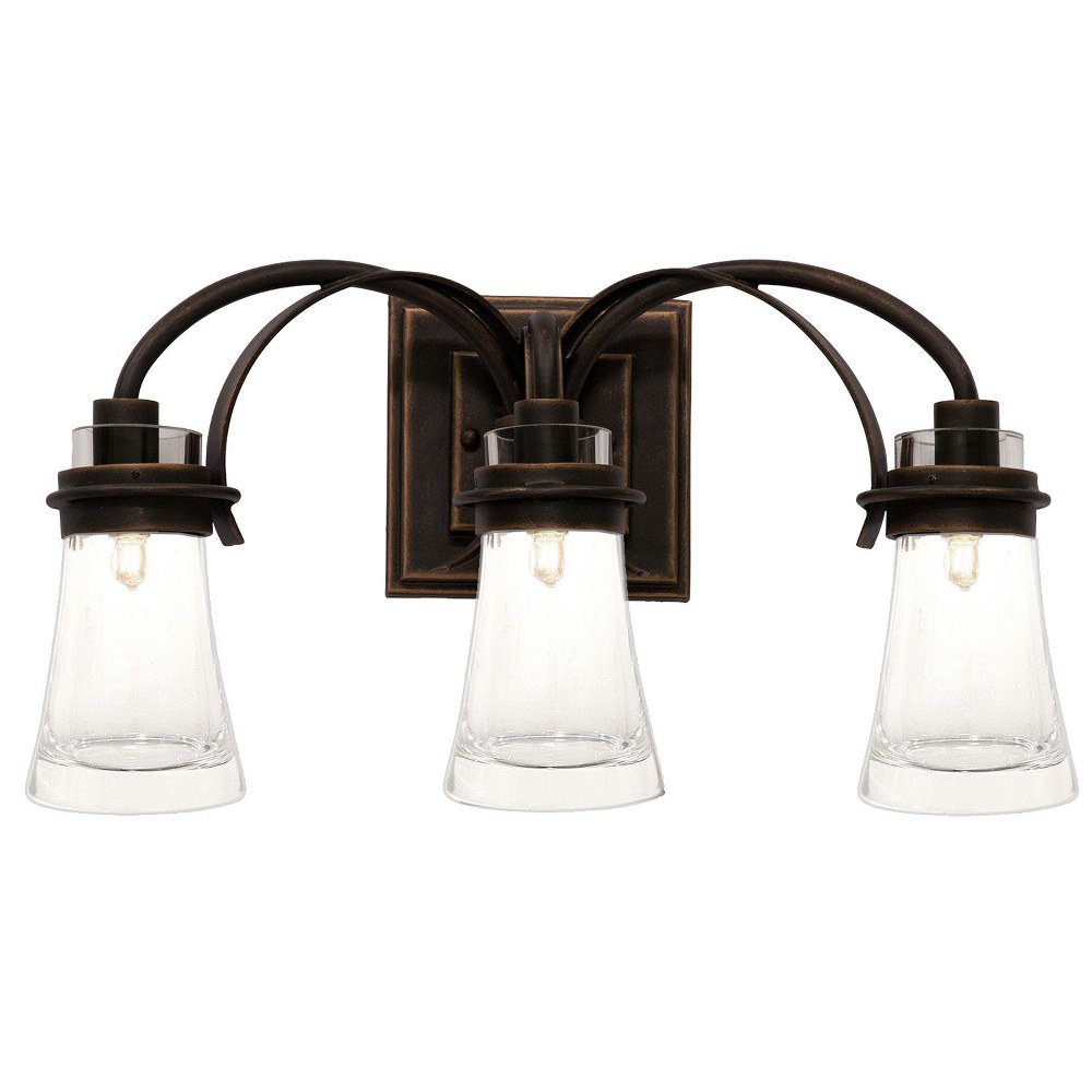 Kalco Lighting-2913AC-Dover - Three Light Bath Vanity   Antique Copper Finish with Clear Glass