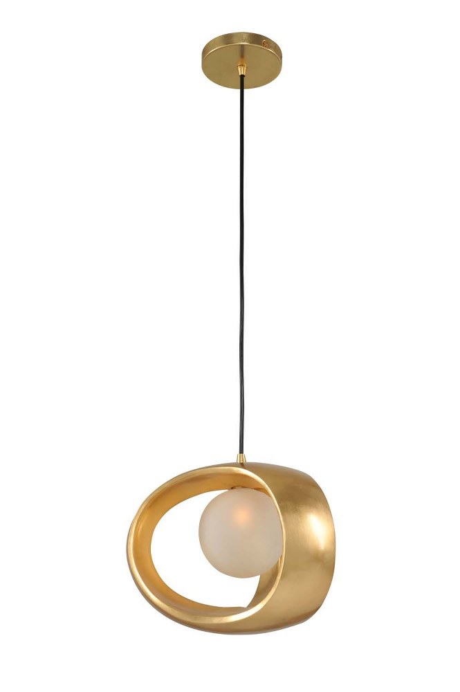 Kalco Lighting-302350GL-Calistoga - One Light Mini Pendant   Gold Leaf Finish with Opal White Glass