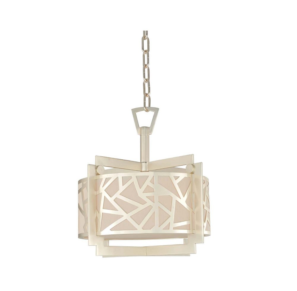 Kalco Lighting-303552RS-Miramar - Three Light Convertible Pendant   Rose Silver Finish with Opal White Glass