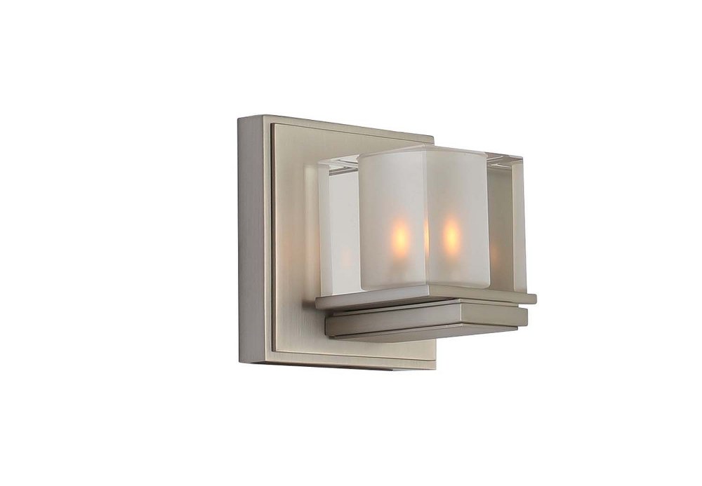 Kalco Lighting-306431SN-Naples - One Light Bath Vanity Satin Nickel  Satin Nickel Finish with Clear Glass