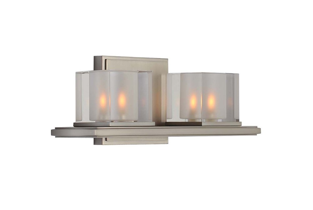 Kalco Lighting-306432SN-Naples - Two Light Bath Vanity Satin Nickel  Satin Nickel Finish with Clear Glass