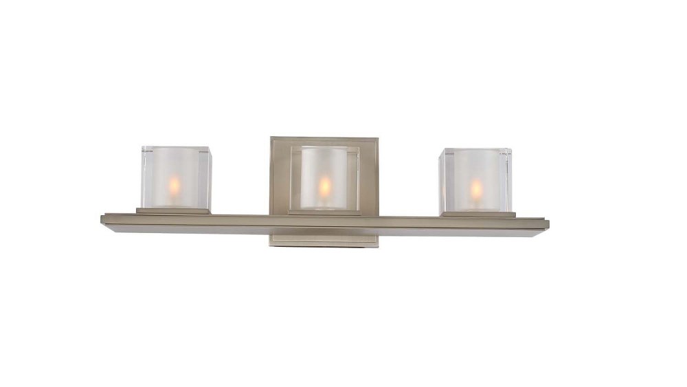 Kalco Lighting-306433SN-Naples - Three Light Bath Vanity Satin Nickel  Satin Nickel Finish with Clear Glass