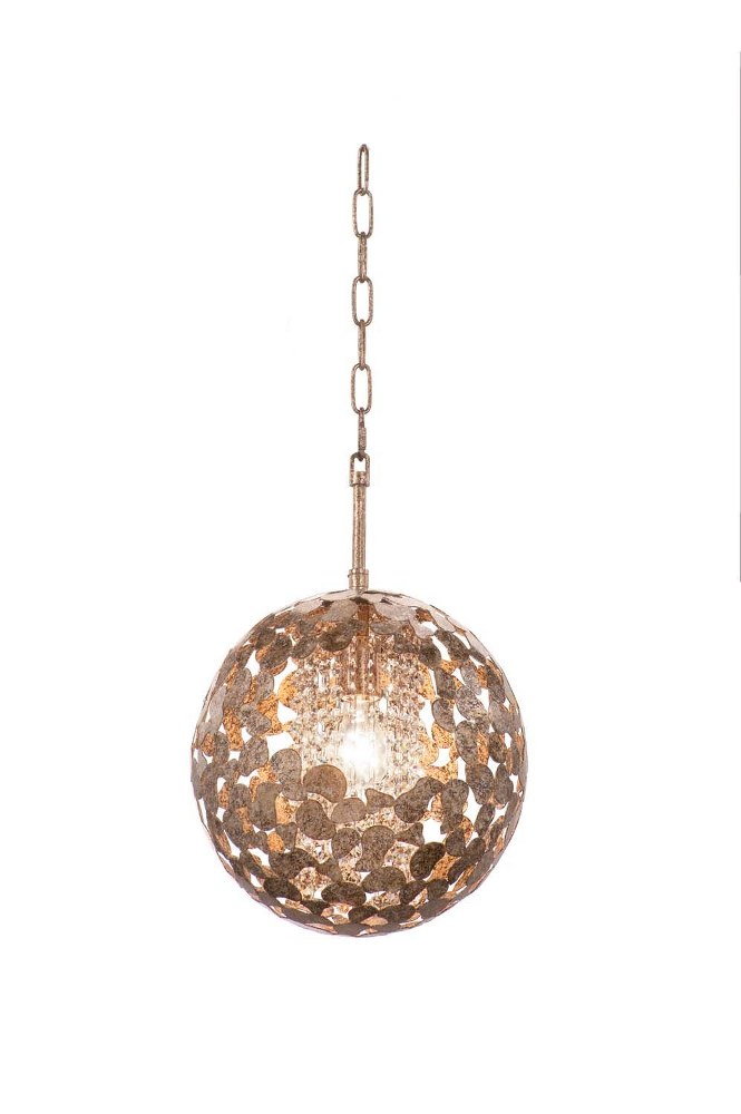 Kalco Lighting-306911AF-Belladonna - One Light Mini Pendant   Antique Silver Leaf Finish