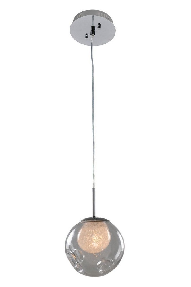 Kalco Lighting-309510CH/CLEAR-Meteor - One Light Mini Pendant Chrome Clear Chrome Finish with Sapph Glass