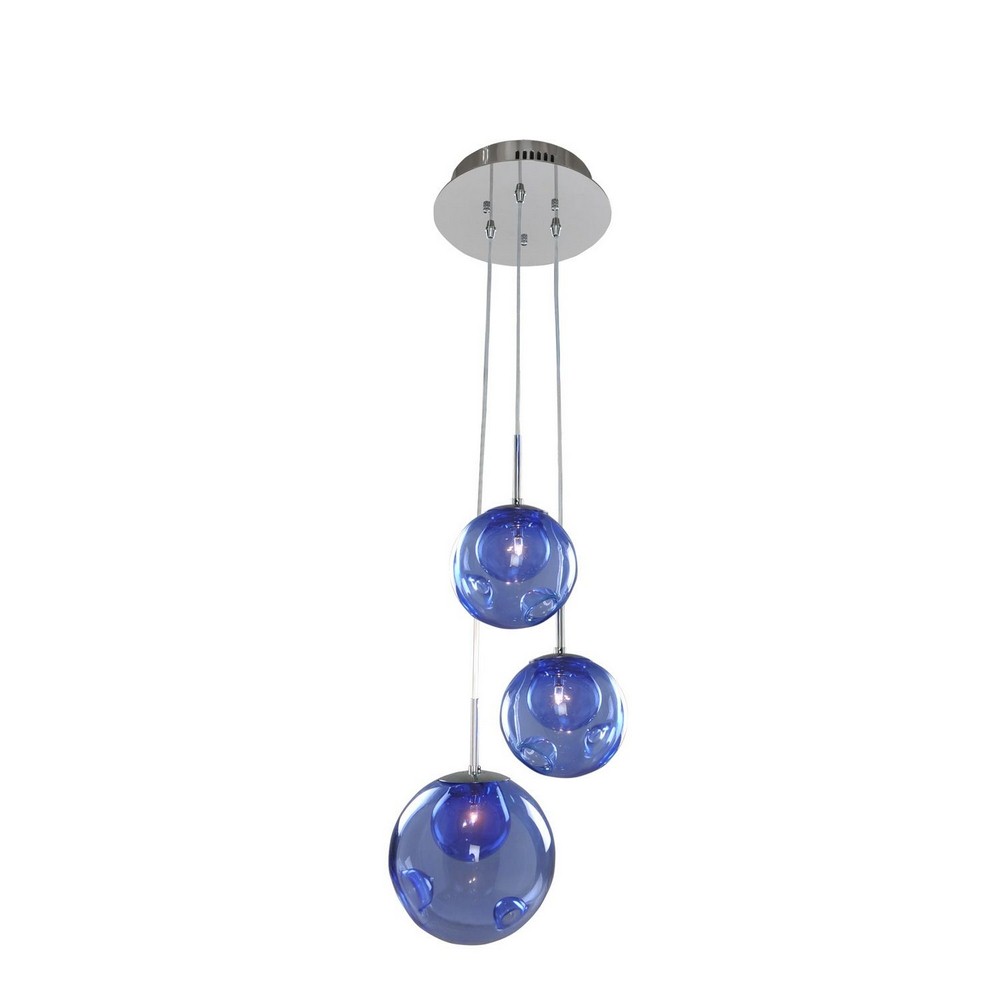 2081927 Kalco Lighting-309540CH/AQUA-Meteor - Three Light  sku 2081927