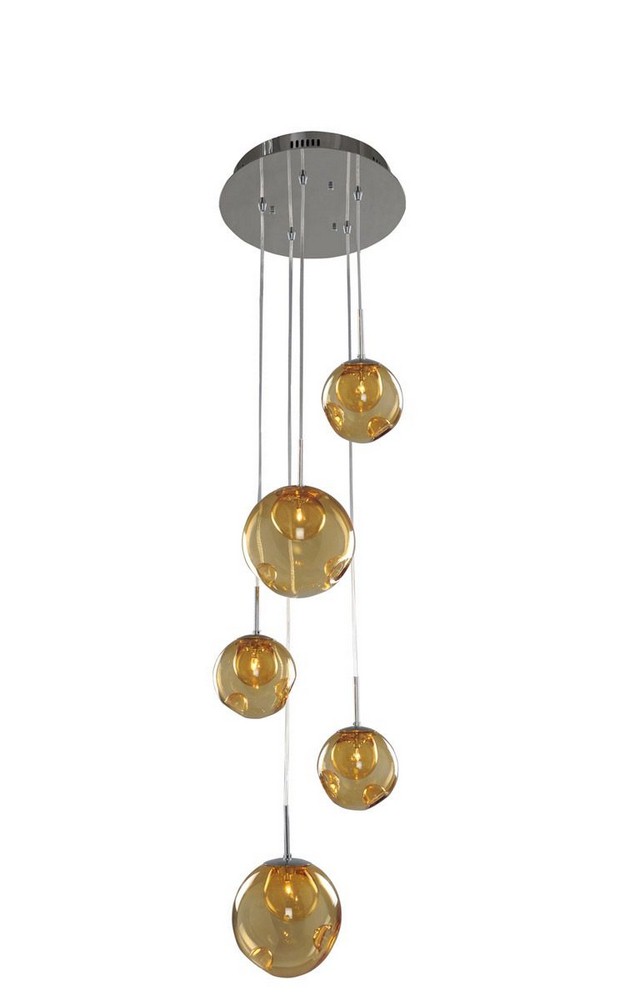 2081924 Kalco Lighting-309541CH/AMBER-Meteor - Five Light  sku 2081924