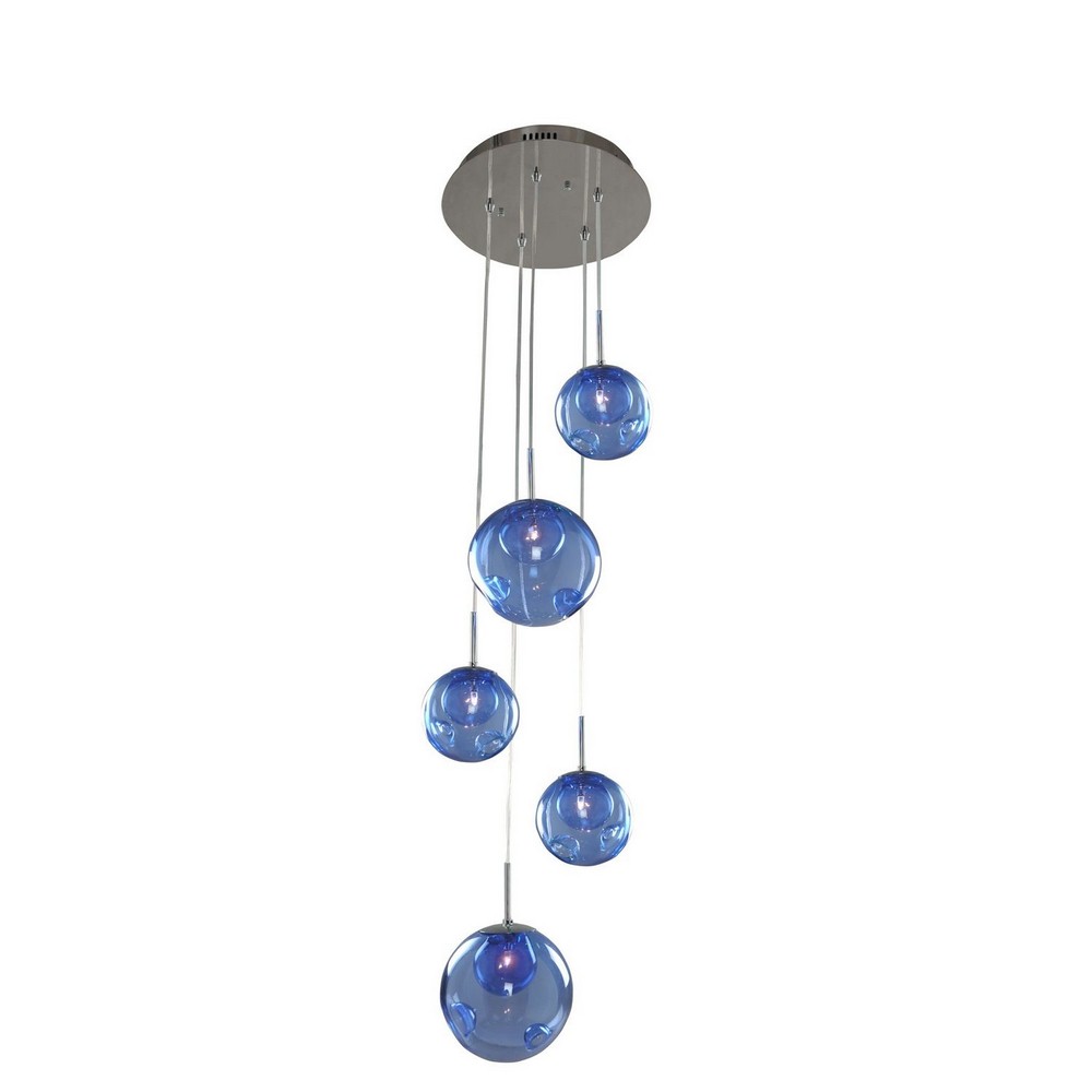 2081923 Kalco Lighting-309541CH/AQUA-Meteor - Five Light P sku 2081923