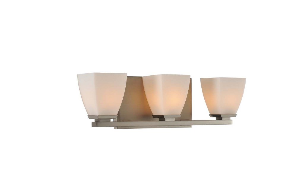 Kalco Lighting-310633SN-Huntington - Three Light Bath Vanity Satin Nickel  Satin Nickel Finish with Opal White Glass