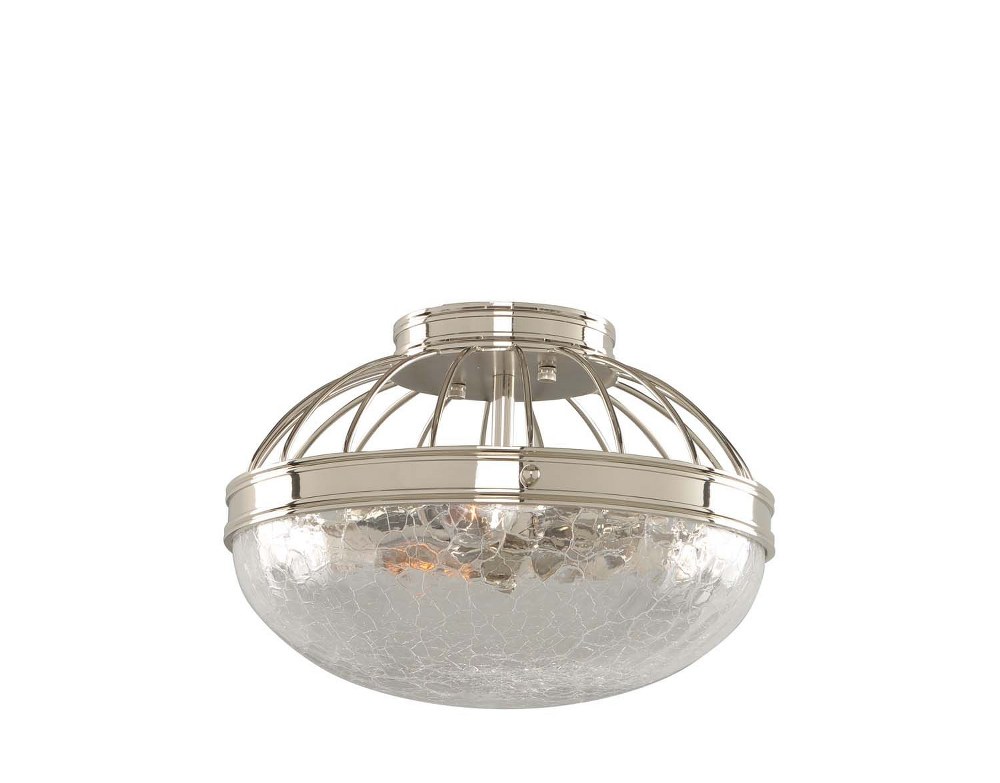 Kalco Lighting-311340PN-Montauk - Two Light Flush Mount   Polished Nickel Finish with Clear Bubble Glass