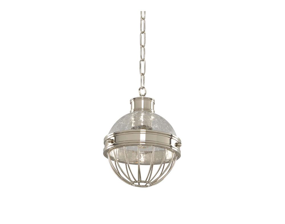 Kalco Lighting-311350PN-Montauk - One Light Mini Pendant   Polished Nickel Finish with Clear Bubble Glass