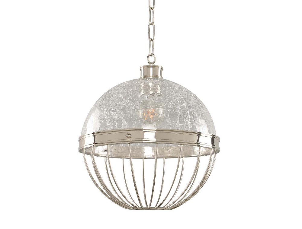 Kalco Lighting-311352PN-Montauk - 9 Inch One Light Pendant   Polished Nickel Finish with Clear Bubble Glass