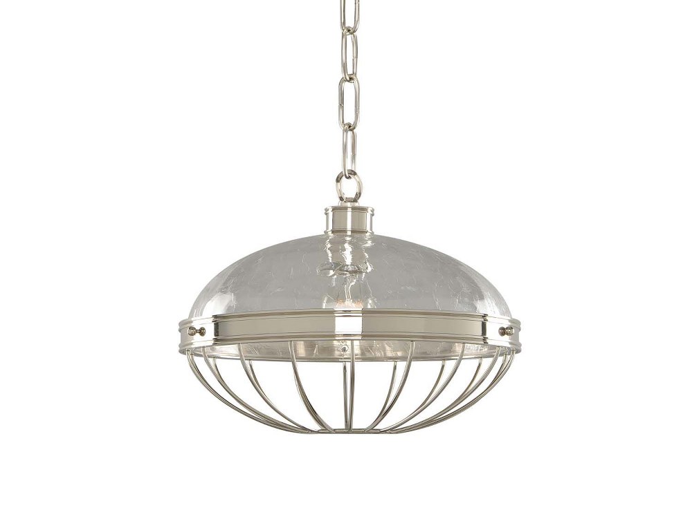 Kalco Lighting-311353PN-Montauk - 10 Inch One Light Pendant   Polished Nickel Finish with Clear Bubble Glass