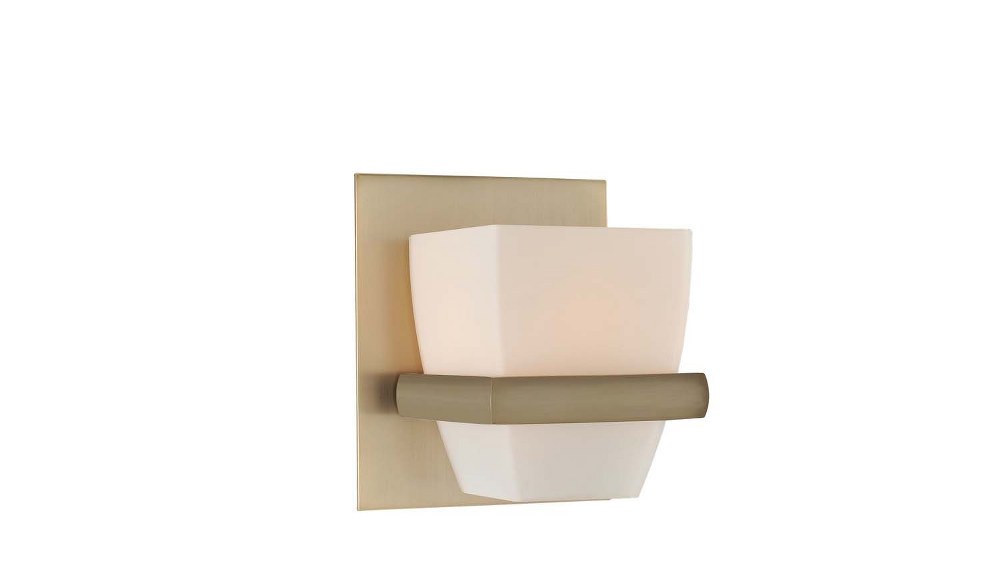 Kalco Lighting-311631BRB-Malibu - One Light Bath Vanity Brushed Bronze  Chrome Finish with Opal White Glass