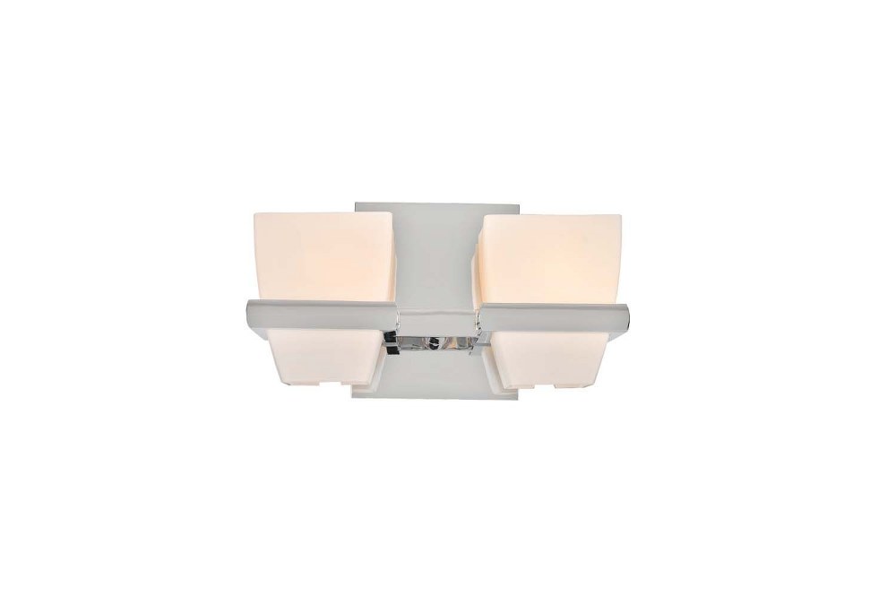 Kalco Lighting-311632CH-Malibu - Two Light Bath Vanity Chrome  Chrome Finish with Opal White Glass