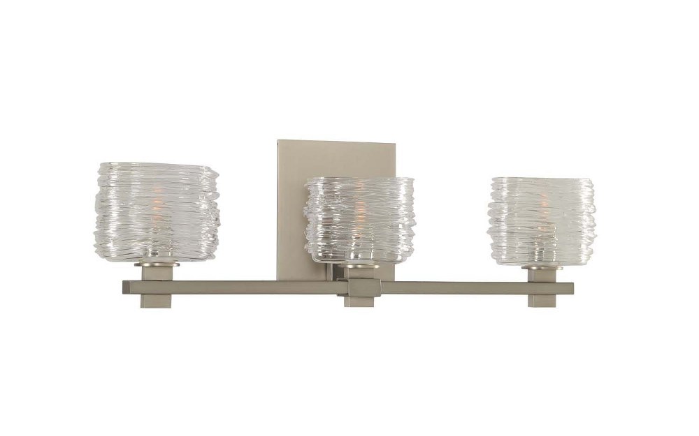 Kalco Lighting-312133SN-Clearwater - Three Light Bath Vanity   Clearwater - Three Light Bath Vanity