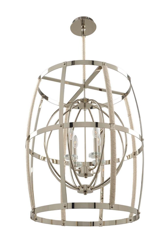 Kalco Lighting-312552PN-Bradbury - Four Light Pendant   Polished Nickel Finish