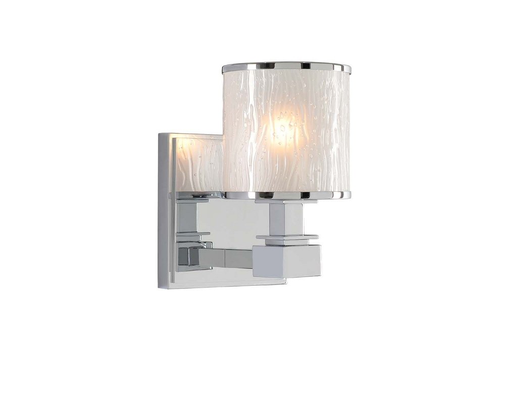 Kalco Lighting-313531CH-Destin - One Light Bath Vanity Chrome  Chrome Finish with Seeded Glass