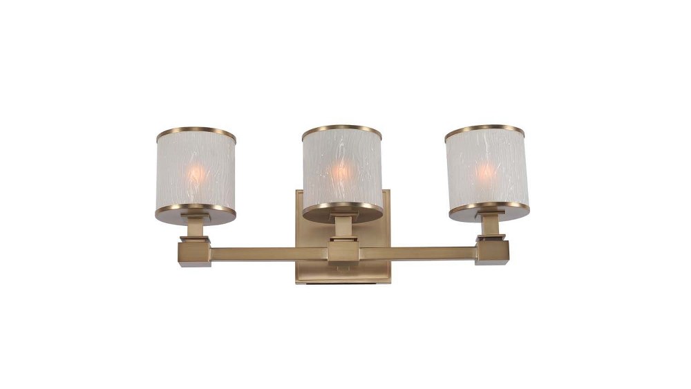 Kalco Lighting-313533BRB-Destin - Three Light Bath Vanity   Brushed Bronze Finish with Seeded Glass