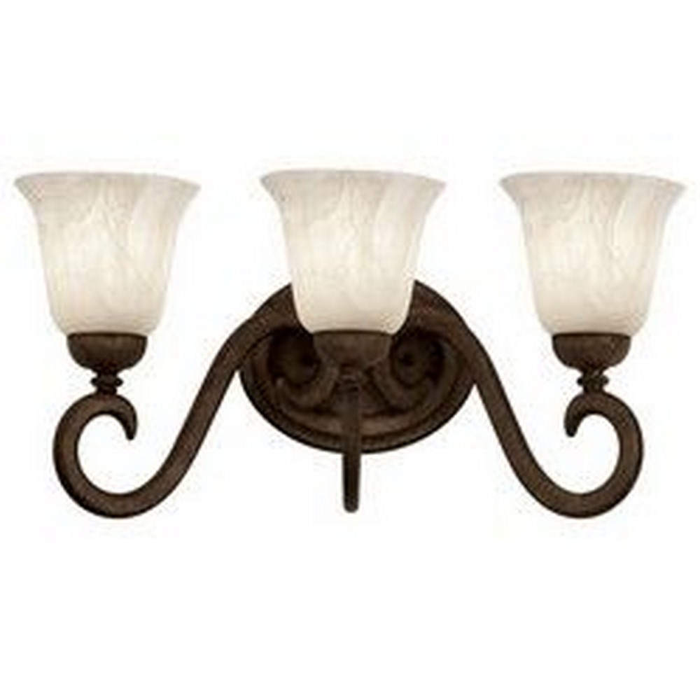 Kalco Lighting-3543TO/1219-Santa Barbara - Three Light Bath Vanity  1219: White alabaster d: 6 h: 5 Tortoise Shell Finish