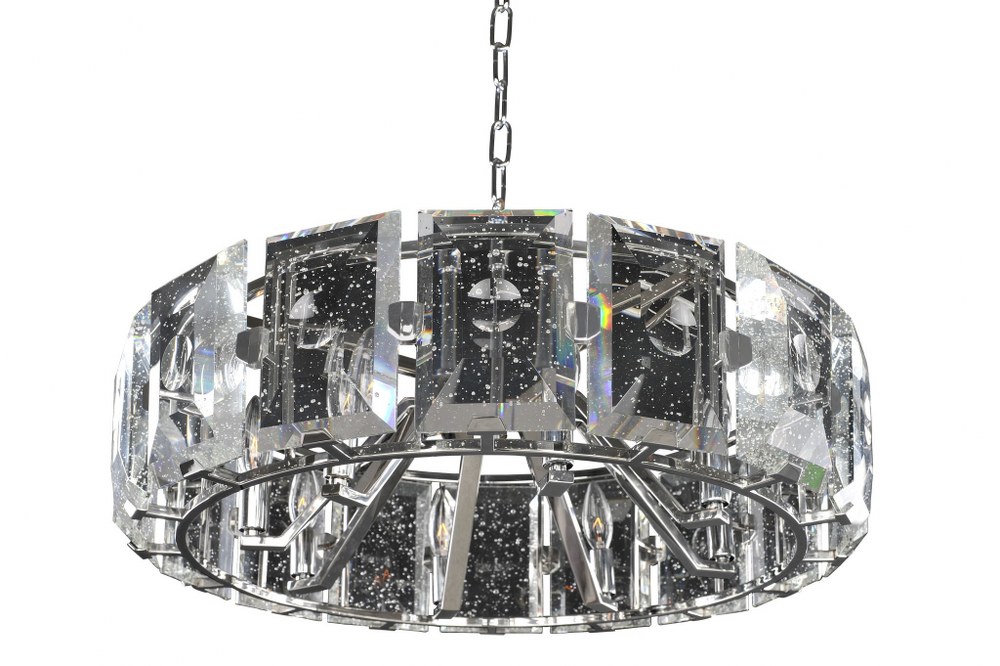 Kalco Lighting-390452SL-Giada - Eight Light Pendant Stainless Steel  Stainless Steel Finish with Clear Seeded Glass