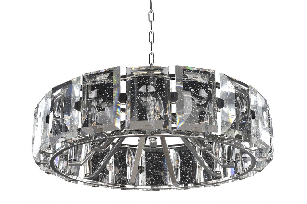 Kalco Lighting-390454SL-Giada - Nine Light Pendant Stainless Steel  Stainless Steel Finish with Clear Seeded Glass