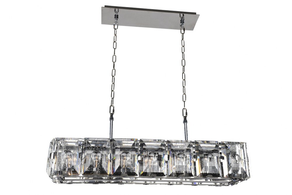 Kalco Lighting-390465SL-Giada - Seven Light Island Stainless Steel  Stainless Steel Finish with Clear Seeded Glass