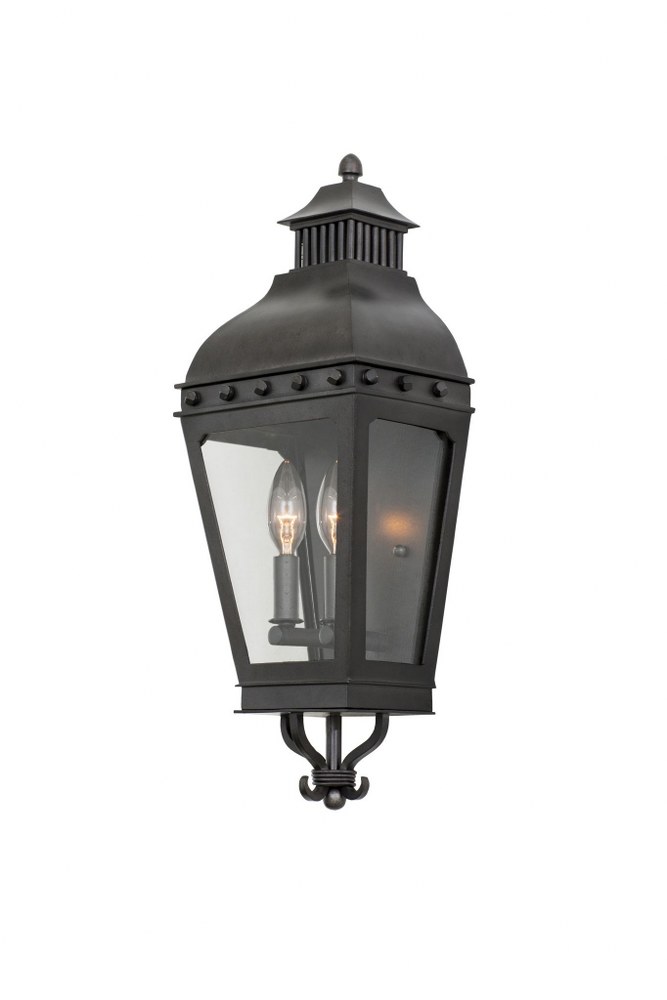 Kalco Lighting-403320AI-Winchester - Two Light Outdoor Wall Pocket Sconce   Aged Iron Finish with Clear Glass