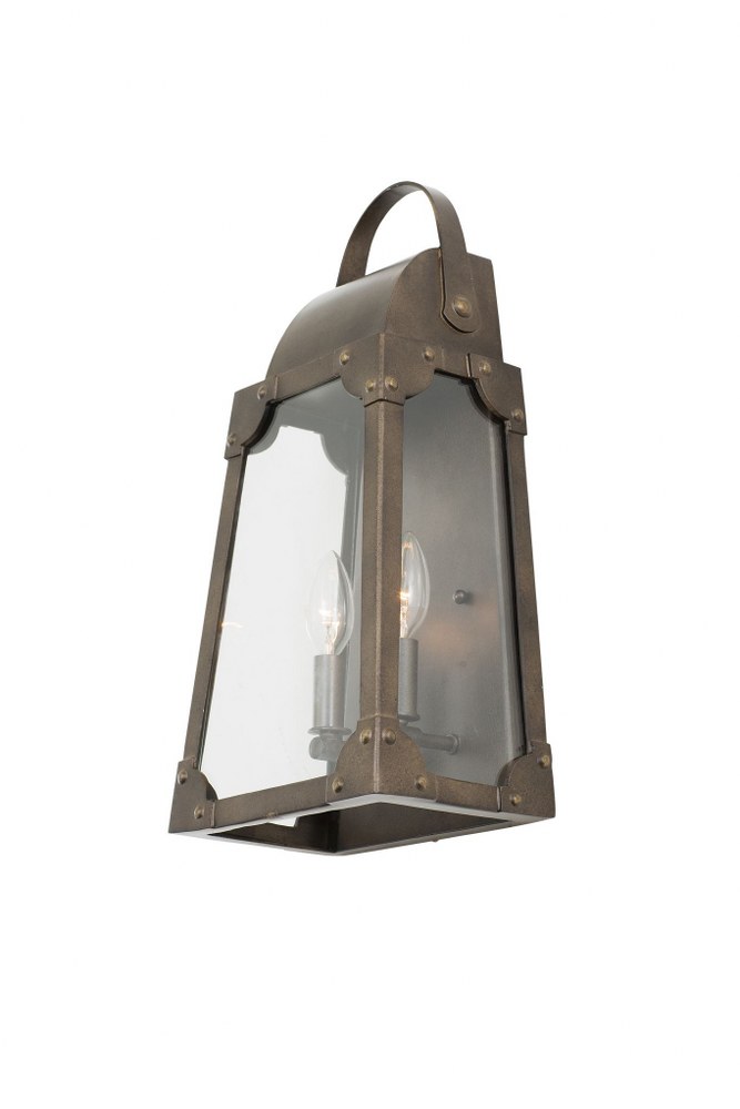 Kalco Lighting-403720AGB-Arlington - Two Light Outdoor Wall Pocket Sconce   Aged Bronze Finish with Clear Glass