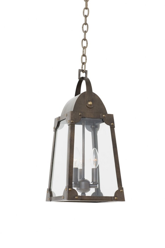 Kalco Lighting-403751AGB-Arlington - Three Light Outdoor Medium Hanging Pendant   Aged Bronze Finish with Clear Glass