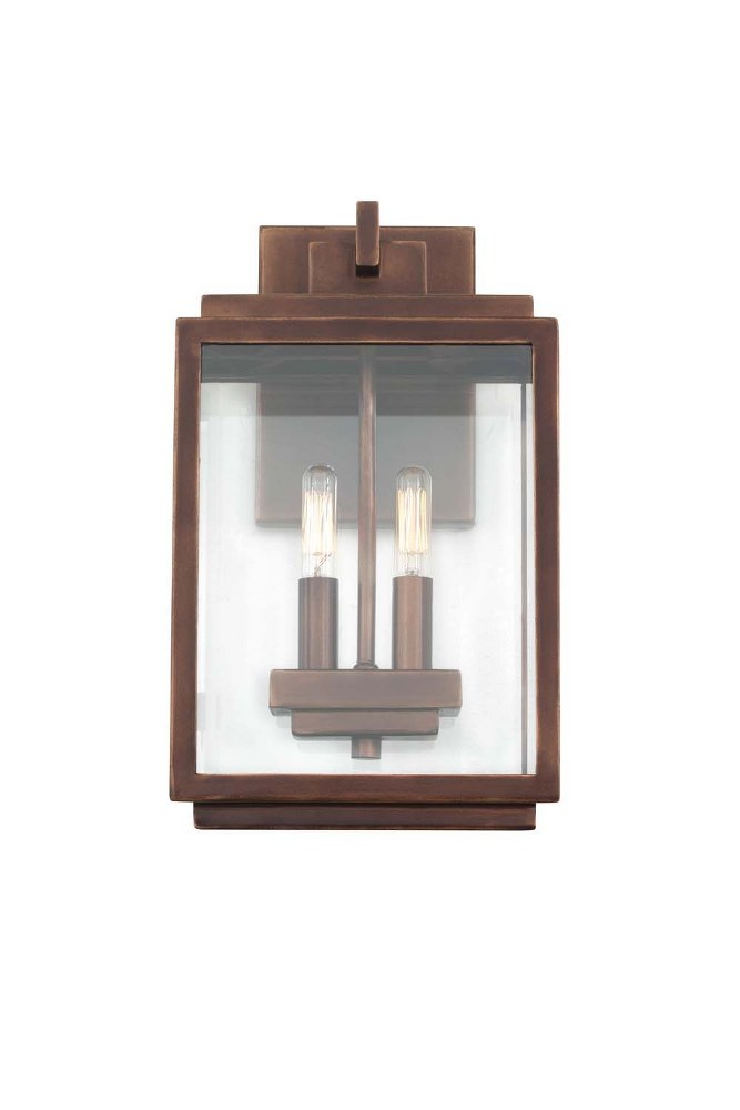 Kalco Lighting-403821CP-Chester - Two Light Outdoor Large Wall Bracket   Copper Patina Finish with Clear Glass