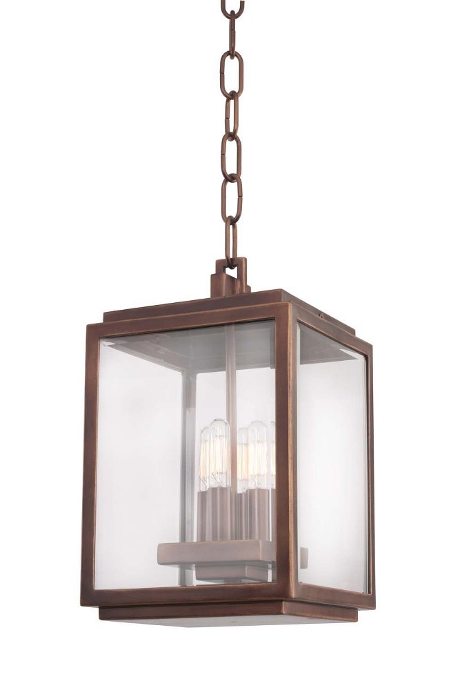 Kalco Lighting-403850CP-Chester - Four Light Outdoor Large Pendant   Copper Patina Finish with Clear Glass