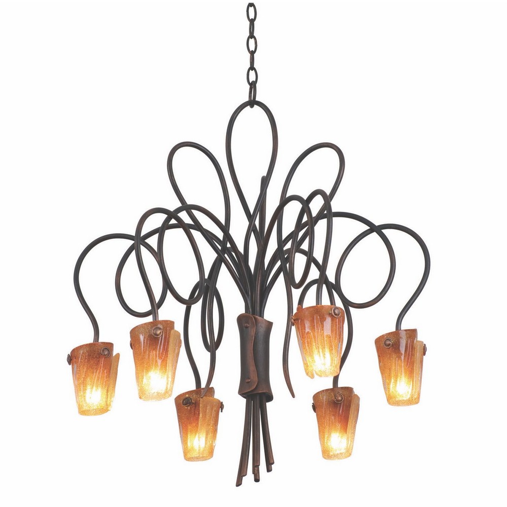 Kalco Lighting-4308AC/ANTQ-Tribecca - Six Light Chandelier Antique Copper Antique Filigree Antique Copper Finish