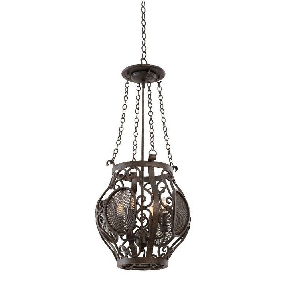 Kalco Lighting-500151OC-Isabel - Four Light Pendant   Oxidized Copper Finish