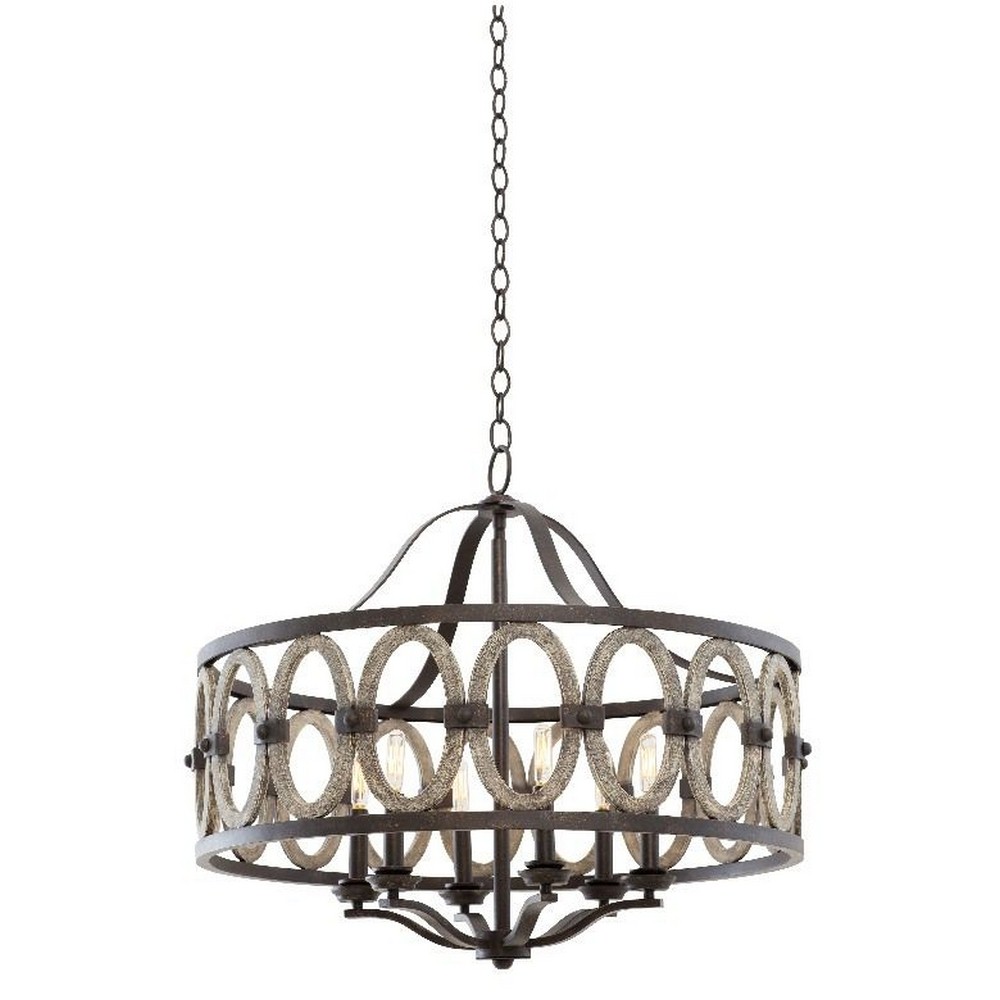 Kalco Lighting-500251FG-Belmont - Six Light Pendant   Florence Gold Finish