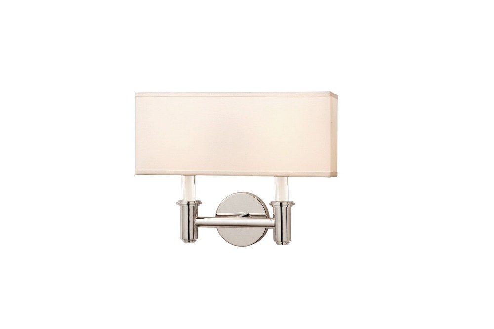 Kalco Lighting-500522CH-DuPont - Two Light Wall Bracket   Chrome Finish with White Fabric Shade