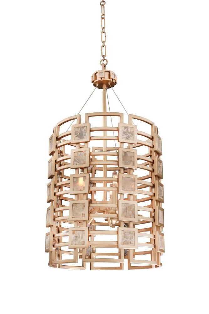 Kalco Lighting-500650MG-Metropolis - Five Light Foyer   Modern Gold Finish