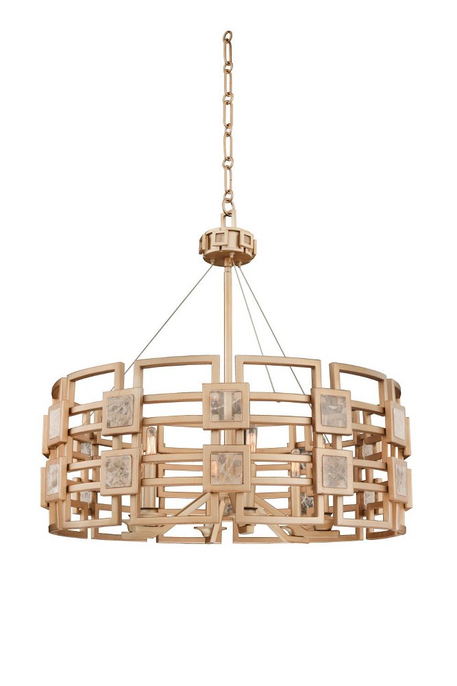 Kalco Lighting-500651MG-Metropolis - Six Light Pendant   Modern Gold Finish