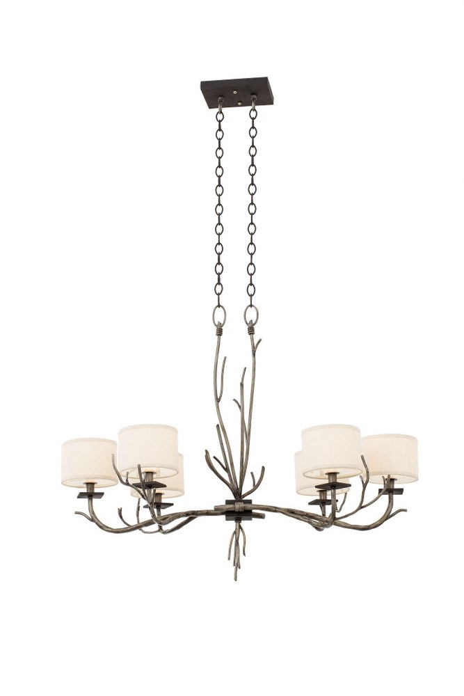 Kalco Lighting-501050BJT-Denali - Six Light Oval Chandelier   Bronze Jewel Tone Finish