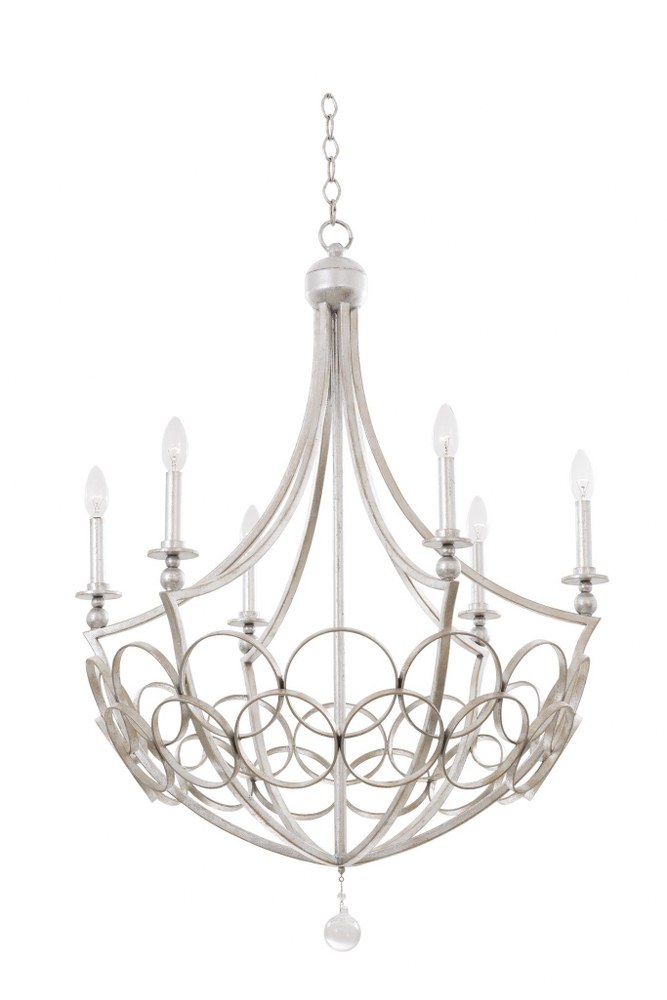 Kalco Lighting-501771GSL-Loveland - Six Light Chandelier   Gold Silver Leaf Finish