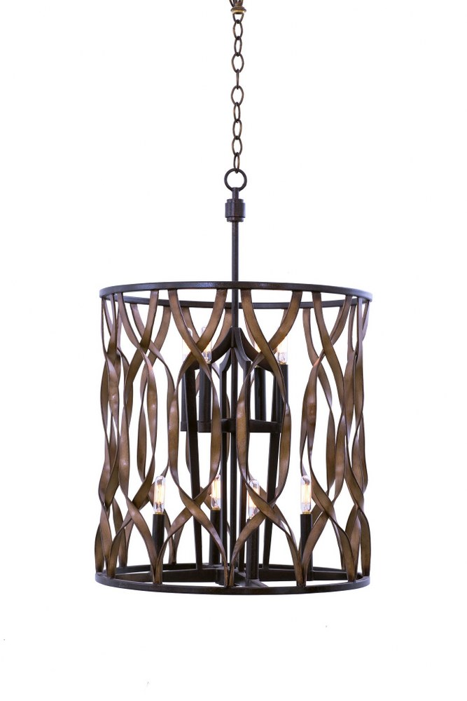 Kalco Lighting-501852MC-Soho - Eight Light Foyer   Milk Chocolate Finish