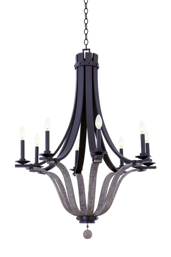 Kalco Lighting-502571SZ-Lansing - Eight Light Chandelier   Satin Bronze Finish