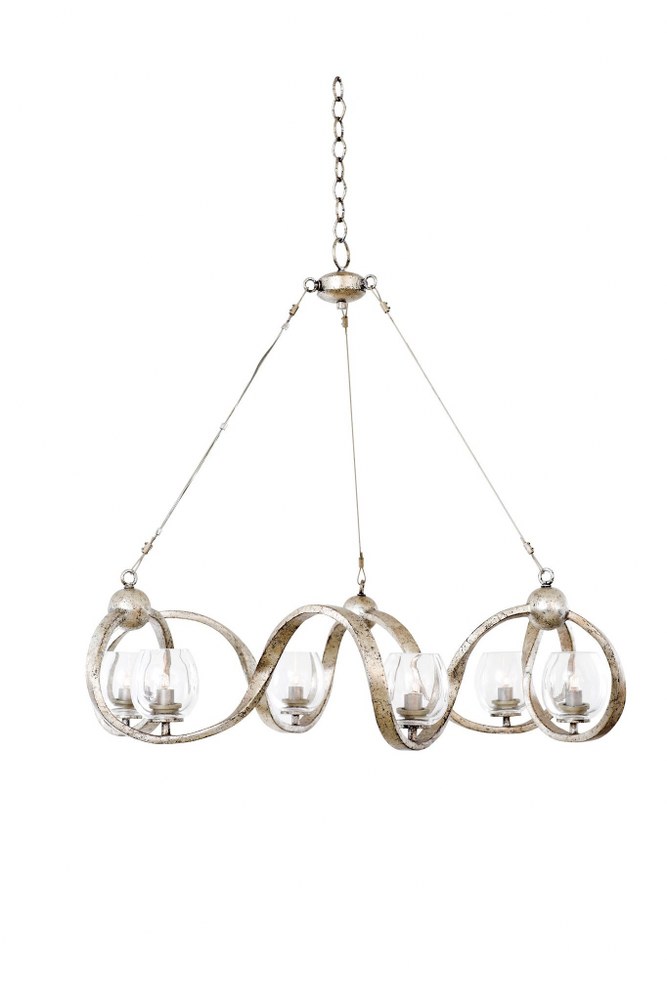 Kalco Lighting-502750PT-Madison - Six Light Chandelier   Platinum Finish with Clear Glass