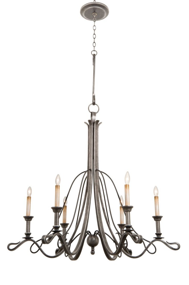 Kalco Lighting-5106VI-Keller - Six Light Chandelier Vintage Iron  Vintage Iron Finish